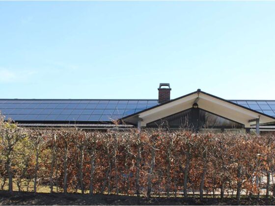 Solcelletag over hele tagfladen på et langt parcelhus